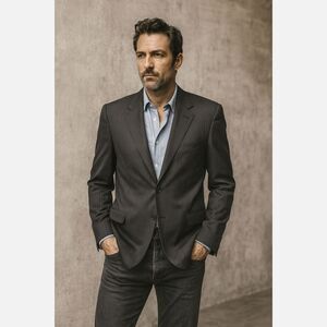 John Varvatos Gray Stripe Blazer Sports Coat Jacket  Mens Size 44